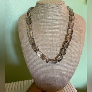 Elegant Silver White Crystal Necklace